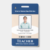 Badge Code de la barre de logo de l'employé personnalisé (Face)