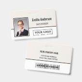 Badge Code de la barre de logo de l'entreprise personnal (Avant & arrière)