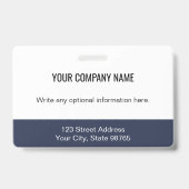 Badge Code de la barre de logo de l'entreprise personnal (Dos)