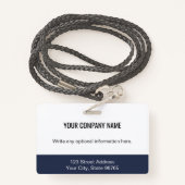 Badge Code de la barre de logo de l'entreprise personnal (Derrière avec lanière)