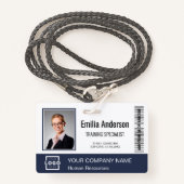 Badge Code de la barre de logo de l'entreprise personnal (Devant avec lanière)