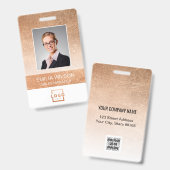 Badge Code de la barre de logo de l'entreprise Rose phot (Avant & arrière)