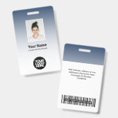 Badge Code de la barre de photos de l'employé Nom du log (Avant & arrière)