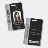Badge Code de la barre de photos de l'employé personnali (Avant & arrière)