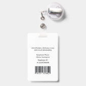 Badge Code de la barre de photos de l'employé personnali (Dos avec clip rétractable)