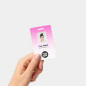 Badge Code de la barre de photos de l'employé rose Nom d (Manuel / portable)