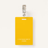 Badge Code de la barre de presse, Logo ID jaune (Dos avec clip)