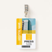 Badge Code de la barre de presse, Logo ID jaune (Devant avec clip)
