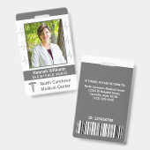 Badge Code de la barre du logo photo de l'employé de l'h (Avant & arrière)