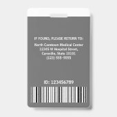 Badge Code de la barre du logo photo de l'employé de l'h (Arrière)