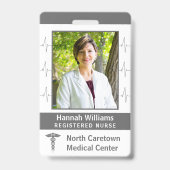 Badge Code de la barre du logo photo de l'employé de l'h (Avant)