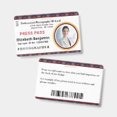 Badge Code de la barre du logo photo de l'employé Nom pe (Front & Back)