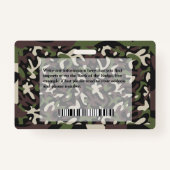 Badge Code de la barre du logo photo de l'employé Person (Dos)