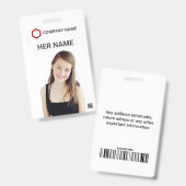 Badge Code de la barre du logo photo de l'employé person (Avant & arrière)