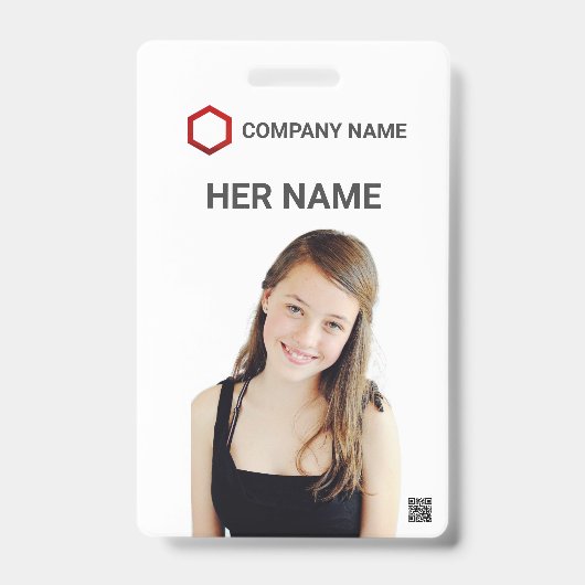 Badge Code de la barre du logo photo de l'employé person (Avant)