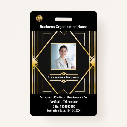 Badge Code de la barre du logo photo de l'entreprise (Devant)