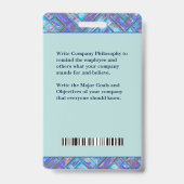 Badge Code de la barre photo de l'employé de l'hôpital L (Arrière)