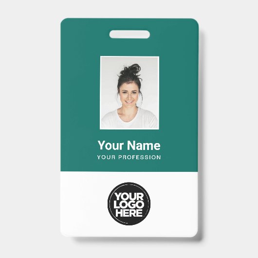 Badge Code de la barre photo de l'employé Emerald person (Avant)