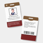 Badge Code de la carte d'identité Code barre Photo Emplo (Avant & arrière)
