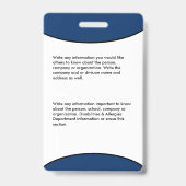 Badge Code de la carte d'identité Code barre Photo Emplo (Dos)