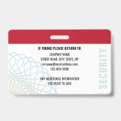 Badge Code de l'agent de sécurité personnalisé - photo r (Arrière)