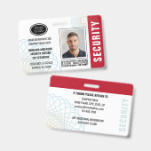 Badge Code de l'agent de sécurité personnalisé - photo r (Avant & arrière)