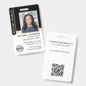 Badge Code de l'agent de signature de prêt public notair (Front & Back)