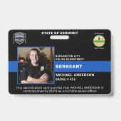 Badge Code de l'agent photo personnalisé du service de p (Face)