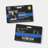 Badge Code de l'agent photo personnalisé du service de p (Recto et verso)