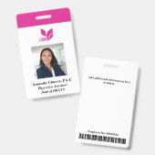 Badge Code de l'employé de l'entreprise photo personnali (Avant & arrière)