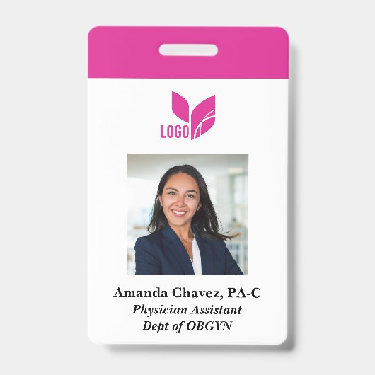 Badge Code de l'employé de l'entreprise photo personnali (Avant)