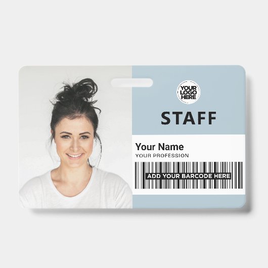 Badge Code de l'employé - photo de l'entreprise (Face)