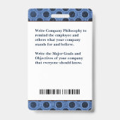 Badge Code de logo de la barre de photos de l'employé pe (Arrière)