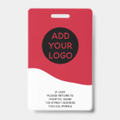 Badge Code de logo de photo de infirmière rouge modifiab (Arrière)