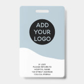Badge Code de logo de photo d'infirmière bleue éditable (Arrière)