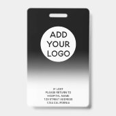 Badge Code de logo de photo d'infirmière ombré noir prof (Arrière)