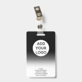 Badge Code de logo de photo d'infirmière ombré noir prof (Arrière avec clip)