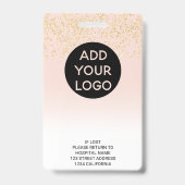 Badge Code de logo de photo d'infirmière ombré rose pail (Arrière)