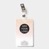 Badge Code de logo de photo d'infirmière ombré rose pail (Arrière avec clip)
