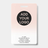 Badge Code de logo de photo d'infirmière ombré rose prof (Arrière)
