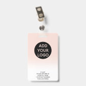Badge Code de logo de photo d'infirmière ombré rose prof (Arrière avec clip)