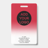 Badge Code de logo de photo d'infirmière ombré rouge pro (Arrière)
