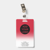 Badge Code de logo de photo d'infirmière ombré rouge pro (Arrière avec clip)