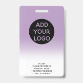 Badge Code de logo de photo d'infirmière ombré violet pr (Arrière)