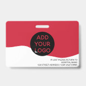 Badge code de logo de photo d'infirmière professionnelle (Arrière)