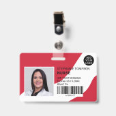 Badge code de logo de photo d'infirmière professionnelle (Avant avec clip)