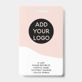 Badge Code de logo de photo d'infirmière rose éditable p (Arrière)