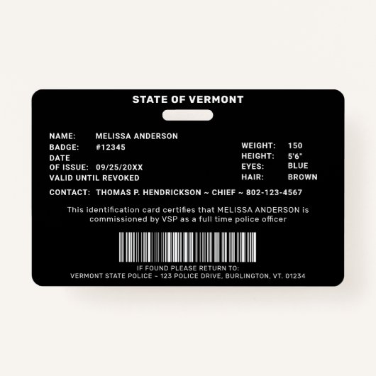 Badge Code de police (Dos)