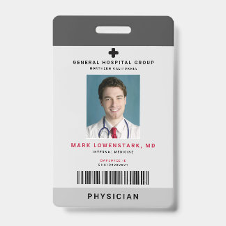 Badge Code d'état-major Médicale + Code-barres vertical