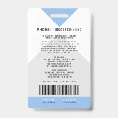Badge Code d'état-major Médicale de flèche + Code-barres (Arrière)